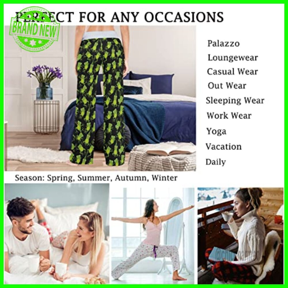 Large Soft Drawstring Pajama Pants, Polyester Spa… - image 5